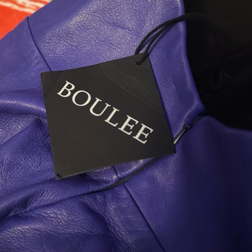 NEW Boulee Hailey Midnight Purple 80s Style Vegan Leather Mini Dress — SMALL - Picture 2 of 8